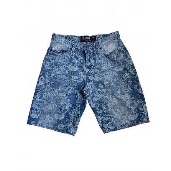 Ecko Unltd. Men’s Denim Jean Knee Length Shorts Floral Size 30 - Picture 1 of 5